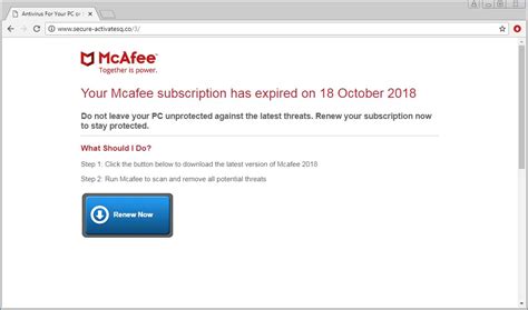 mcafee total protection scam